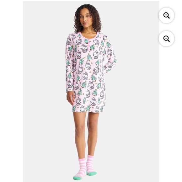 Hello Kitty Other - Hello Kitty Women’s Christmas Cherry Blossom Sleep Shirt Pajama Size 2X NWT